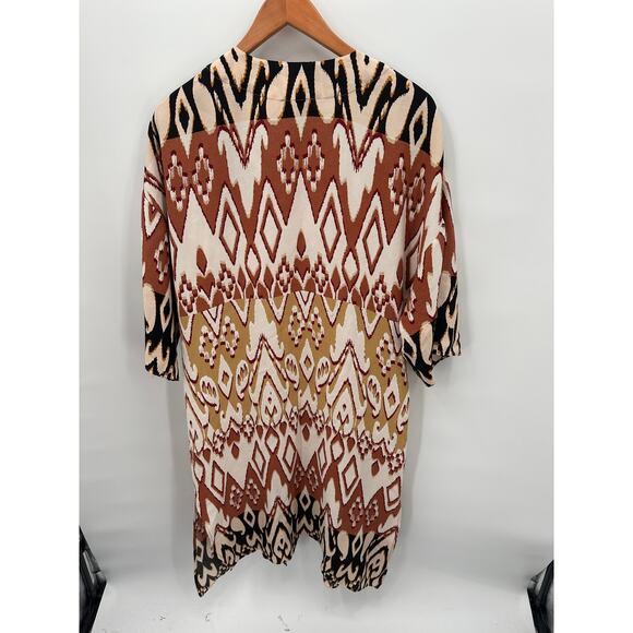 EVEREVE NWT Brown Orange Mila Maxi Wrap Kimono Cover Up Top // M/L - Picture 6 of 15